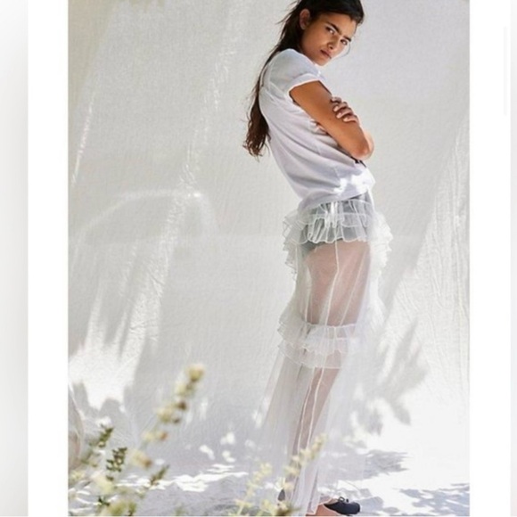 White free people mesh skirt - Picture 3 of 4